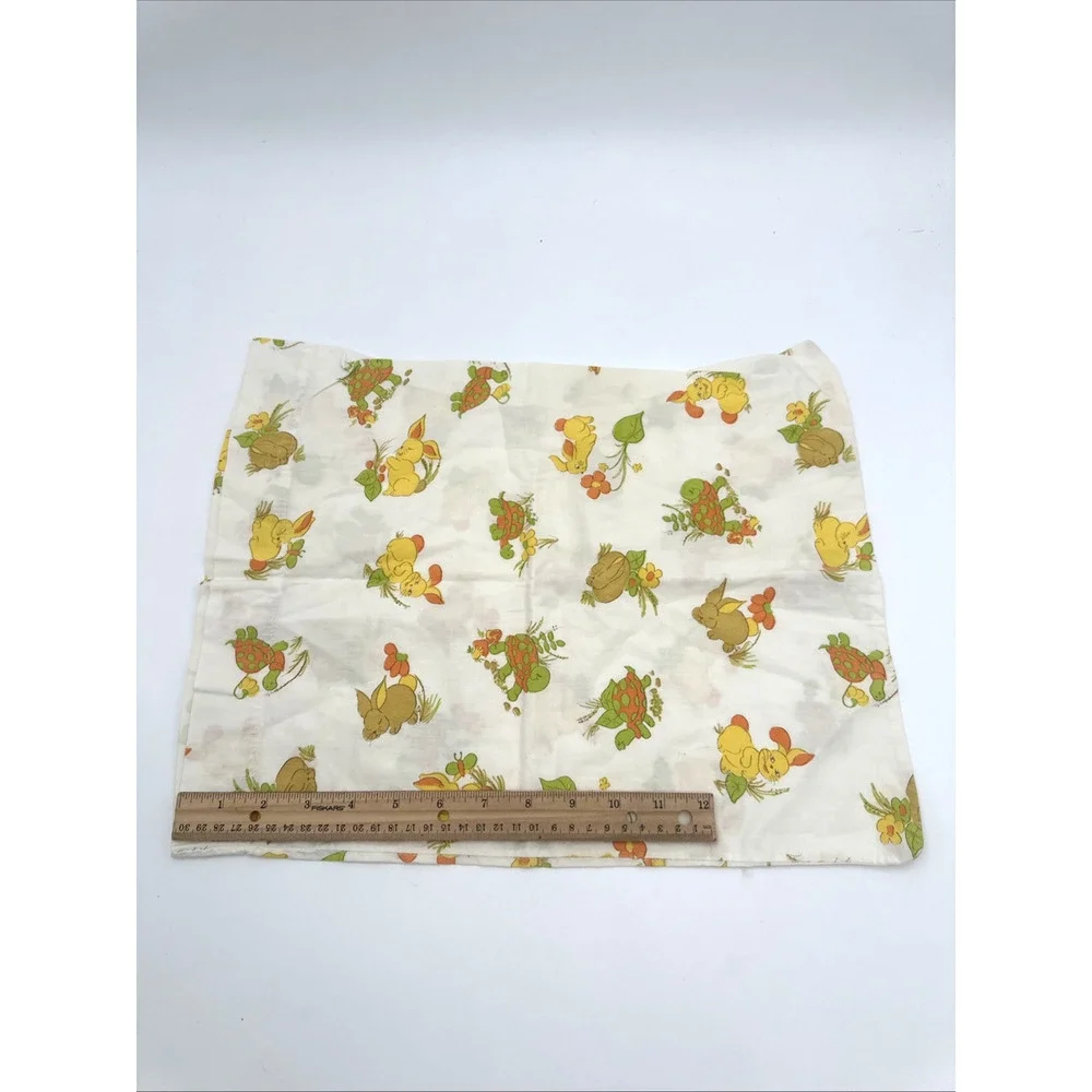 2 Vintage Baby Pillow Cases. Clowns Bunny Turtles